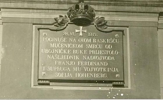Assassination memorial plaques in Sarajevo, Bosnia and Herzegovina