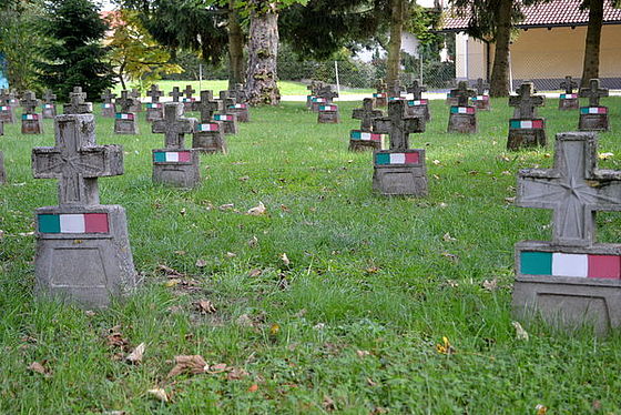 Camp cemetery of the former POW camp Braunau am Inn (district Haselbach), Upper Austria, Austria