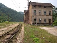 Narrow-gauge railroad and station La&scaron;va, Zenica, Bosnia and Herzegovina
