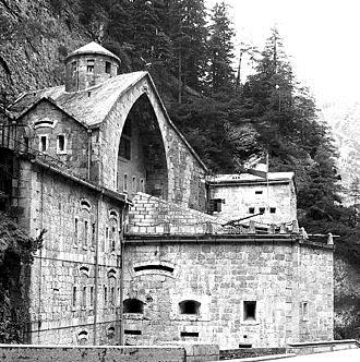 Straßensperre bzw. Festungswerk Nauders, Nordtirol, Österreich