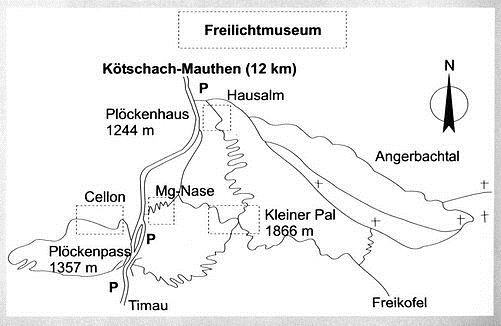 Freilichtmuseum des Gebirgskrieges 1915–1917 Plöckenpass, Kärnten, Österreich